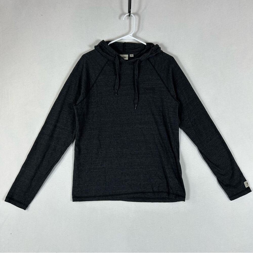 Vans Gray Hooded Long Sleeve Shirt Men’s S Small Embroidered Logo Pullover